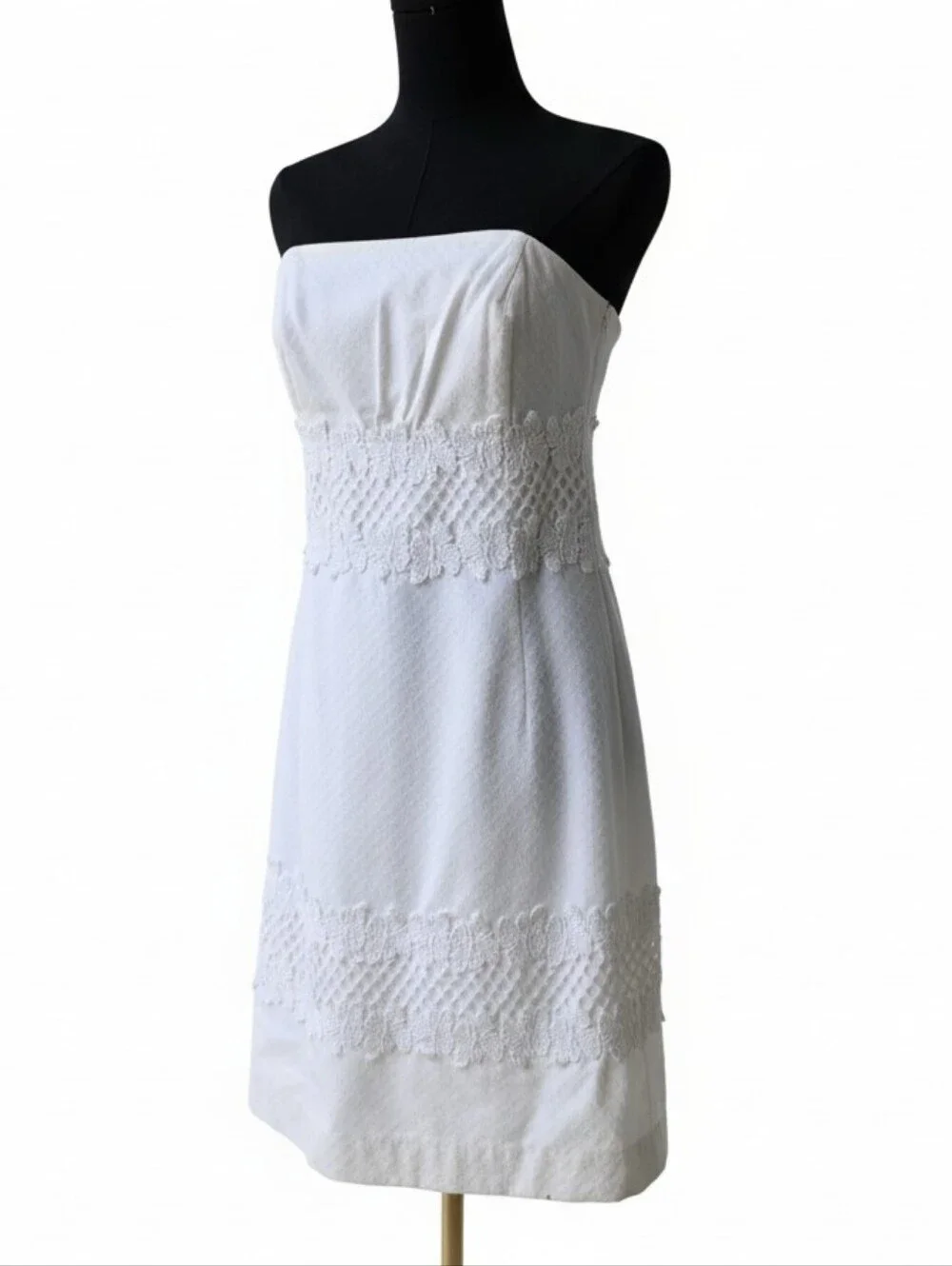 NEW! Lily Pulitzer Strapless White Summer Dress with Smocked Waist - Picture 2 of 3